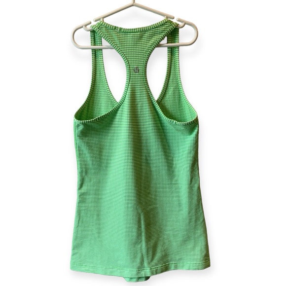 Green Lululemon, racerback tank, size 4, gingham pattern - Picture 2 of 5